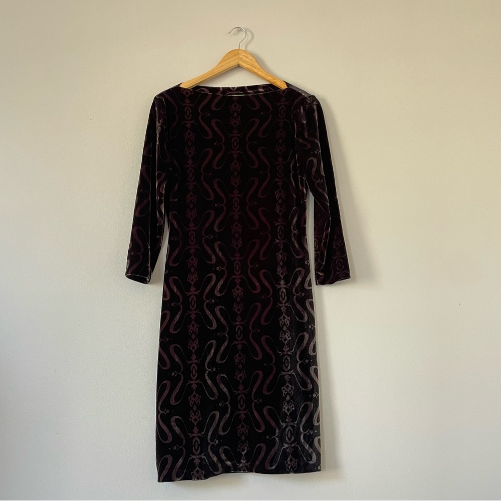 Nicole Miller Y2K vintage crushed velvet witchy shift dress